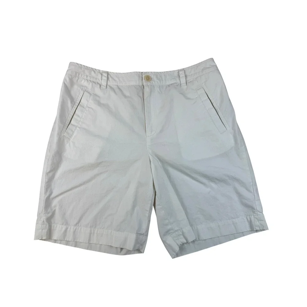Lauren Ralph Lauren 10 Preppy Coastal Chino Shorts Cotton White